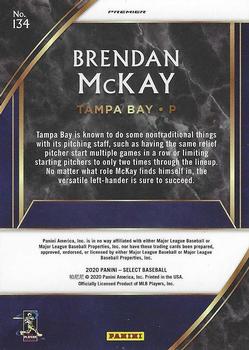 2020 Panini Select #134 Brendan McKay Back