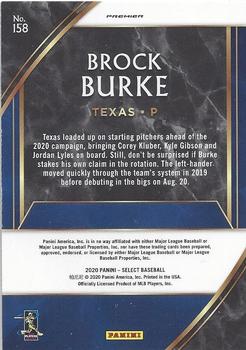 2020 Panini Select #158 Brock Burke Back