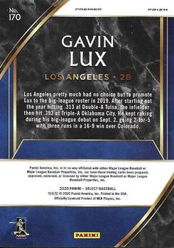 2020 Panini Select #170 Gavin Lux Back
