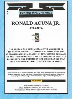 2020 Donruss - Yellow #8 Ronald Acuna Jr. Back