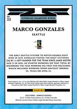 2020 Donruss - Yellow #22 Marco Gonzales Back