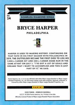 2020 Donruss - Yellow #24 Bryce Harper Back