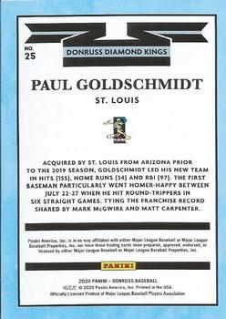 2020 Donruss - Yellow #25 Paul Goldschmidt Back