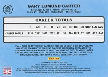 2020 Donruss - Yellow #230 Gary Carter Back