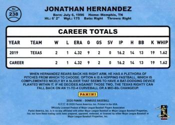 2020 Donruss - Yellow #238 Jonathan Hernandez Back