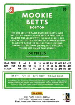 2020 Donruss - Independence Day #77 Mookie Betts Back