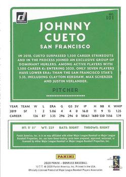 2020 Donruss - Independence Day #101 Johnny Cueto Back