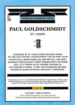 2020 Donruss - Artist Proof #25 Paul Goldschmidt Back
