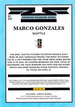 2020 Donruss - Holo Blue #22 Marco Gonzales Back