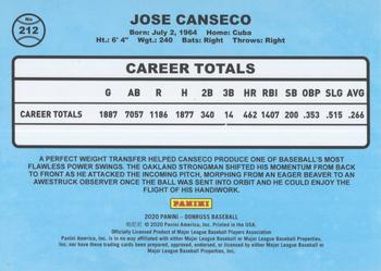 2020 Donruss - Holo Blue #212 Jose Canseco Back