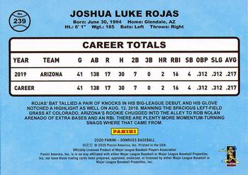 2020 Donruss - Holo Blue #239 Josh Rojas Back