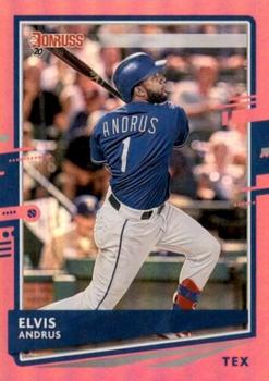 2020 Donruss - Holo Pink #156 Elvis Andrus Front