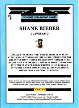 2020 Donruss - Holo Red #18 Shane Bieber Back