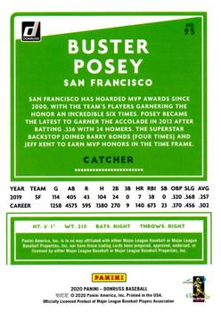 2020 Donruss - Holo Red #93 Buster Posey Back