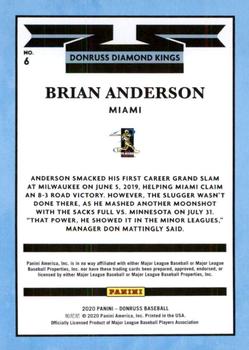 2020 Donruss - Milestone Stat Line #6 Brian Anderson Back