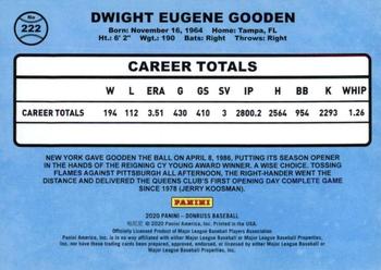 2020 Donruss - Milestone Stat Line #222 Dwight Gooden Back