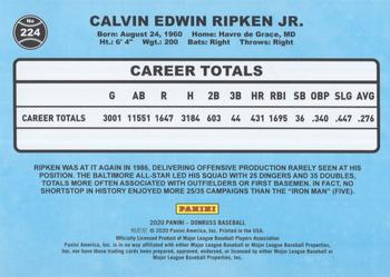 2020 Donruss - Milestone Stat Line #224 Cal Ripken Jr. Back