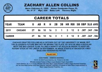 2020 Donruss - Milestone Stat Line #247 Zack Collins Back