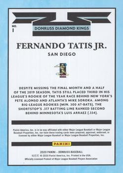 2020 Donruss - Career Stat Line #1 Fernando Tatis Jr. Back