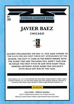 2020 Donruss - Career Stat Line #26 Javier Baez Back