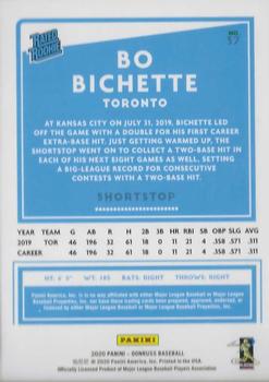 2020 Donruss - Career Stat Line #37 Bo Bichette Back