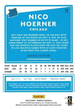 2020 Donruss - Career Stat Line #38 Nico Hoerner Back