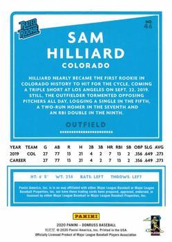 2020 Donruss - Career Stat Line #46 Sam Hilliard Back