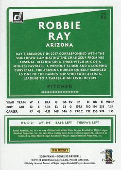 2020 Donruss - Career Stat Line #86 Robbie Ray Back
