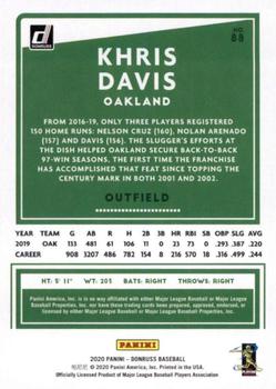 2020 Donruss - Career Stat Line #88 Khris Davis Back