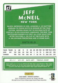 2020 Donruss - Career Stat Line #89 Jeff McNeil Back