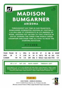 2020 Donruss - Career Stat Line #117 Madison Bumgarner Back