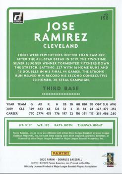 2020 Donruss - Career Stat Line #158 Jose Ramirez Back