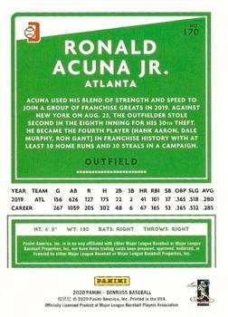 2020 Donruss - Career Stat Line #170 Ronald Acuna Jr. Back