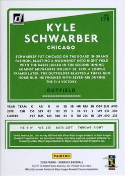 2020 Donruss - Career Stat Line #178 Kyle Schwarber Back