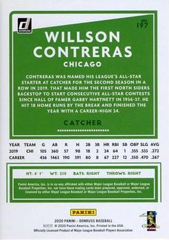 2020 Donruss - Career Stat Line #197 Willson Contreras Back