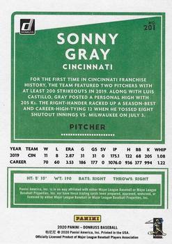 2020 Donruss - Career Stat Line #201 Sonny Gray Back