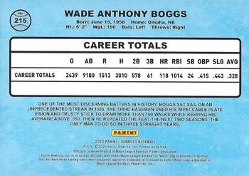 2020 Donruss - Career Stat Line #215 Wade Boggs Back