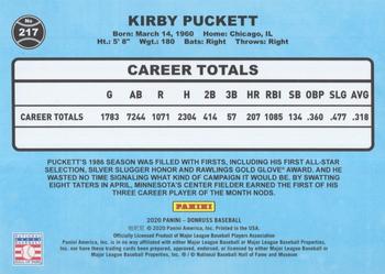 2020 Donruss - Career Stat Line #217 Kirby Puckett Back
