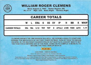 2020 Donruss - Career Stat Line #220 Roger Clemens Back