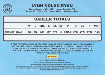 2020 Donruss - Career Stat Line #223 Nolan Ryan Back