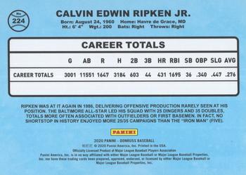 2020 Donruss - Career Stat Line #224 Cal Ripken Back