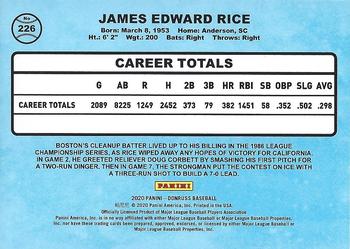 2020 Donruss - Career Stat Line #226 Jim Rice Back