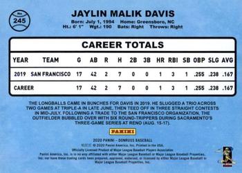 2020 Donruss - Career Stat Line #245 Jaylin Davis Back