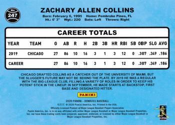 2020 Donruss - Career Stat Line #247 Zack Collins Back