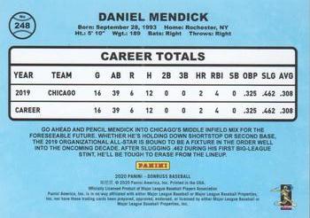 2020 Donruss - Career Stat Line #248 Danny Mendick Back