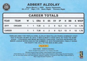 2020 Donruss - Career Stat Line #258 Adbert Alzolay Back