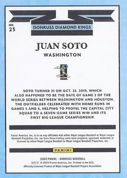 2020 Donruss - Season Stat Line #23 Juan Soto Back