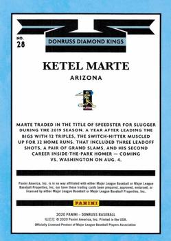 2020 Donruss - Season Stat Line #28 Ketel Marte Back