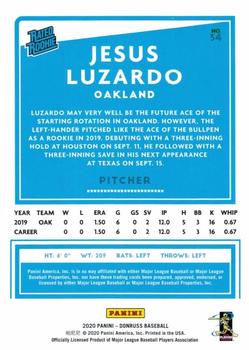2020 Donruss - Season Stat Line #34 Jesus Luzardo Back