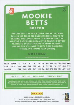 2020 Donruss - Season Stat Line #77 Mookie Betts Back